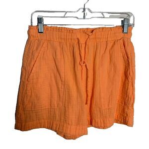 Gap Shorts Women's XS Orange Gauze Drawstring Pockets Lightweight Boho